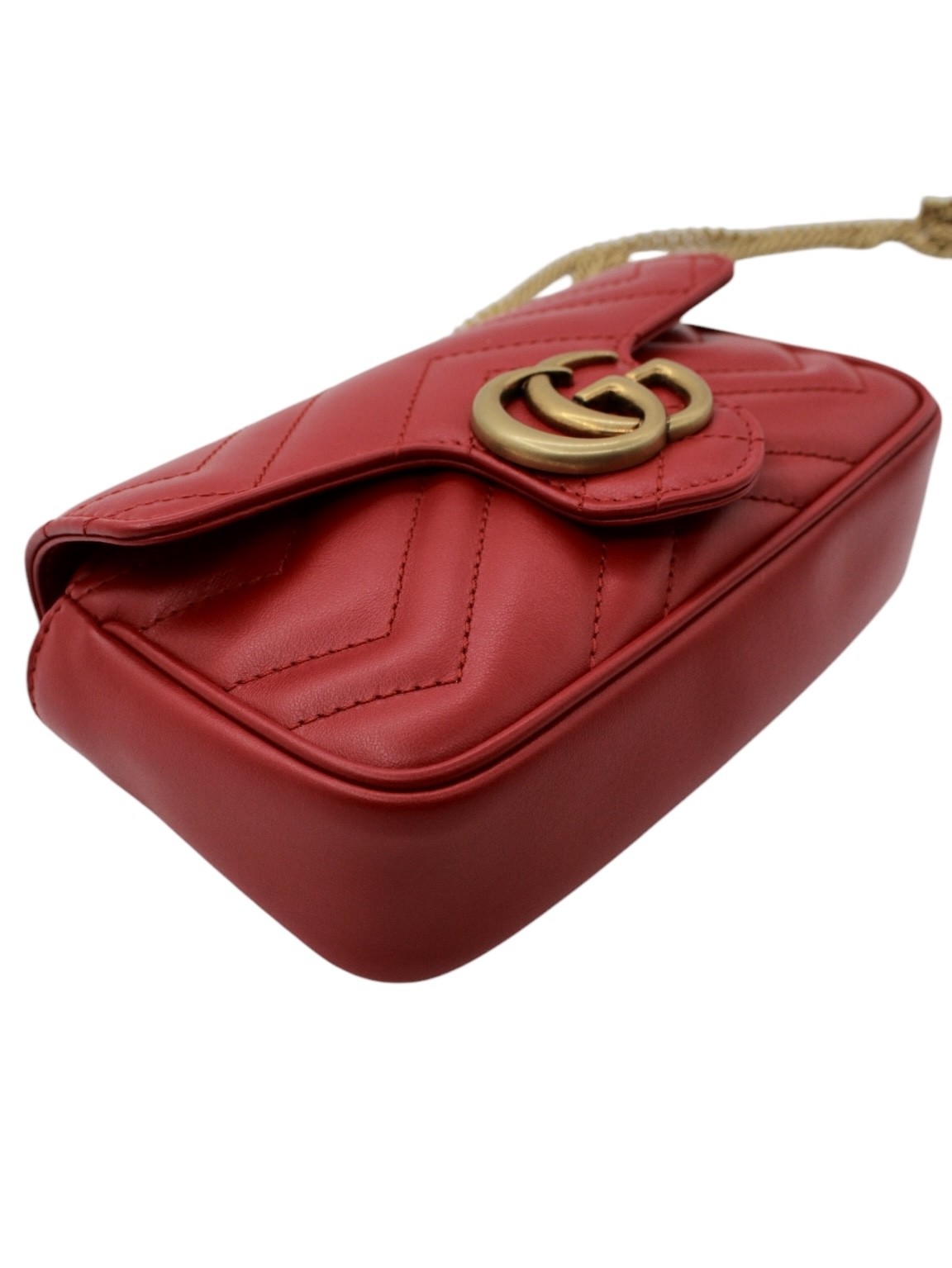 Borsa Gucci Super Mini GG Marmont Rossa thumb