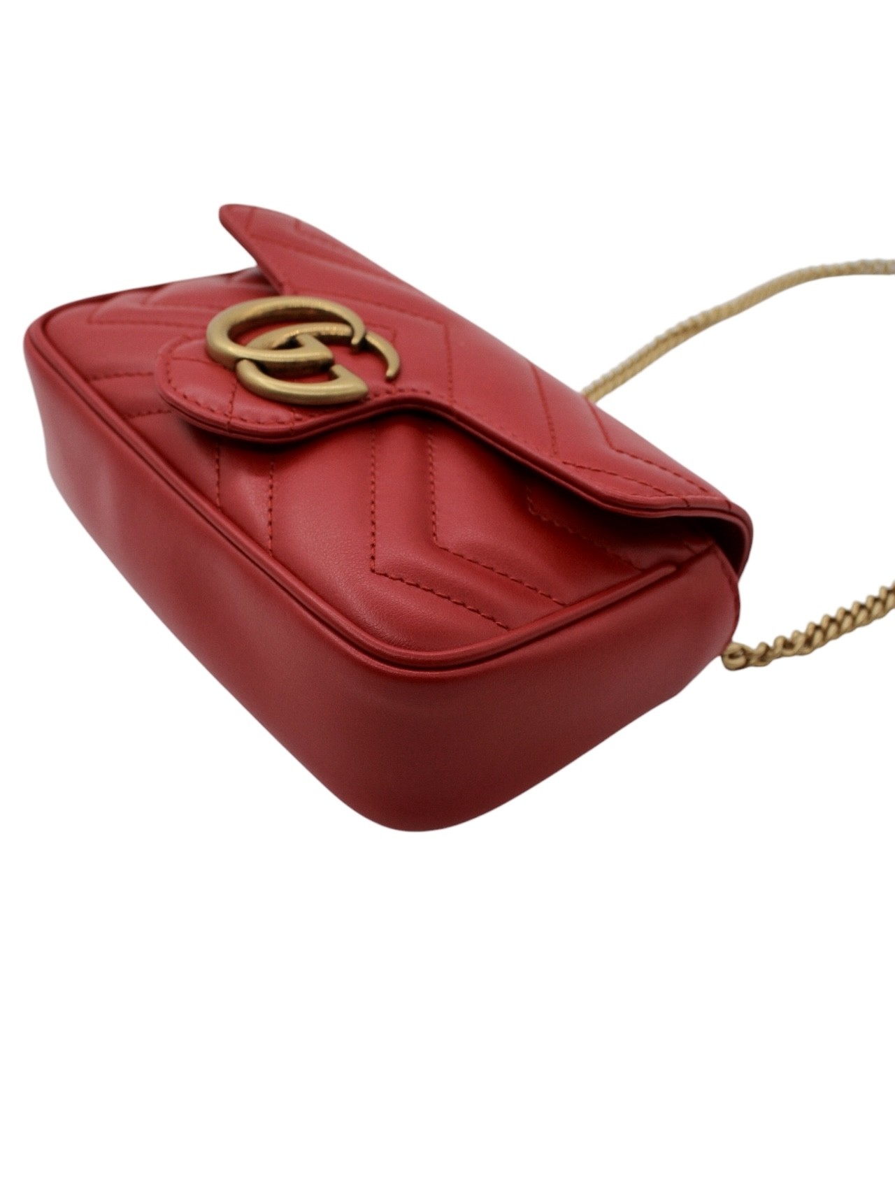 Borsa Gucci Super Mini GG Marmont Rossa thumb