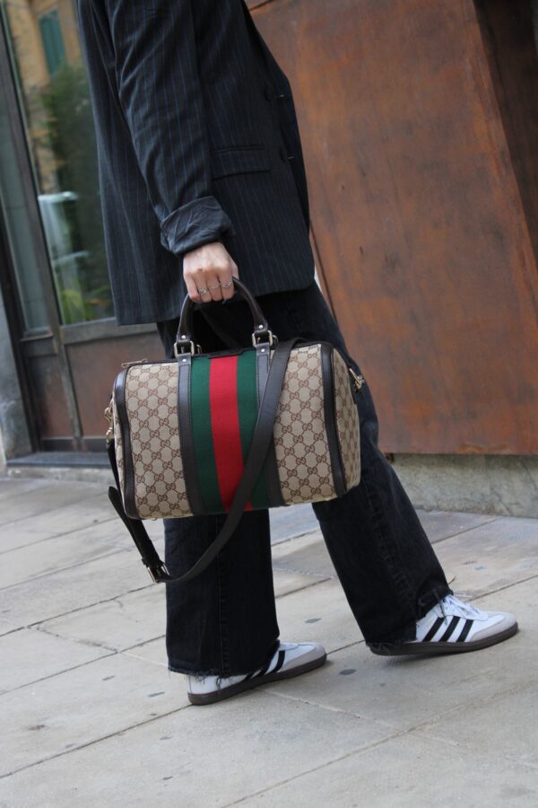 Bauletto Gucci Boston web in tela GG