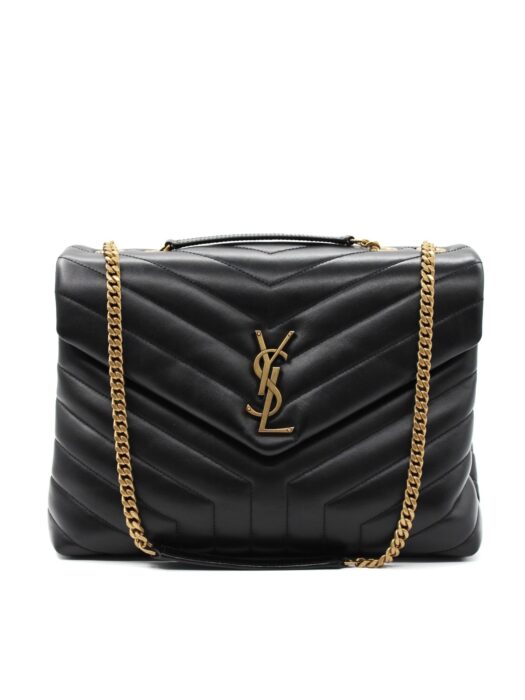 Borsa Saint Laurent LouLou media in pelle nera