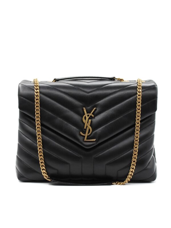 Borsa Saint Laurent LouLou media in pelle nera