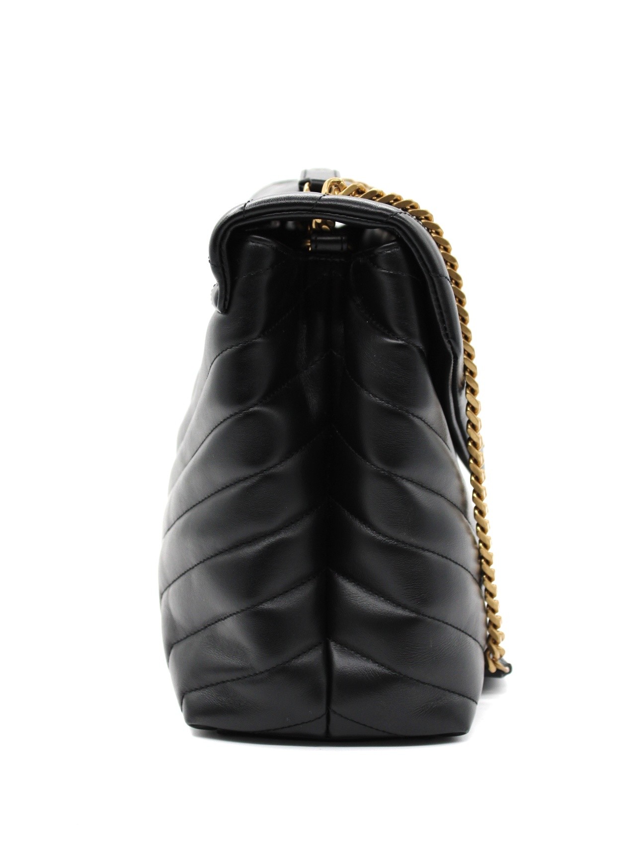 Borsa Saint Laurent LouLou media in pelle nera thumb