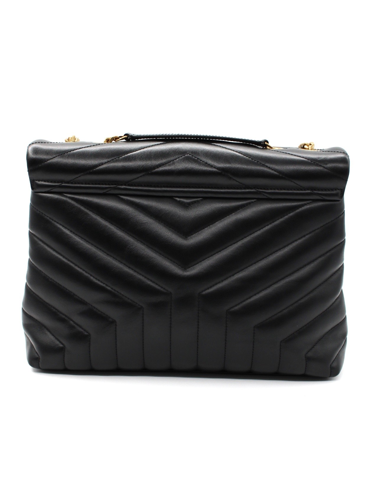 Borsa Saint Laurent LouLou media in pelle nera thumb