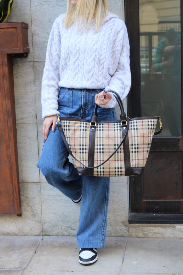 Shopper Burberry in tela Plastificata