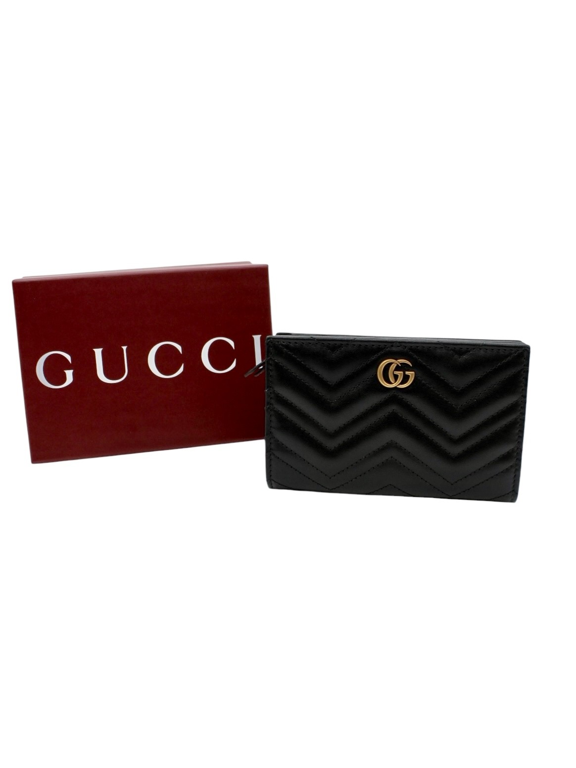 Portafoglio Gucci GG Marmont in Pelle Nera thumb
