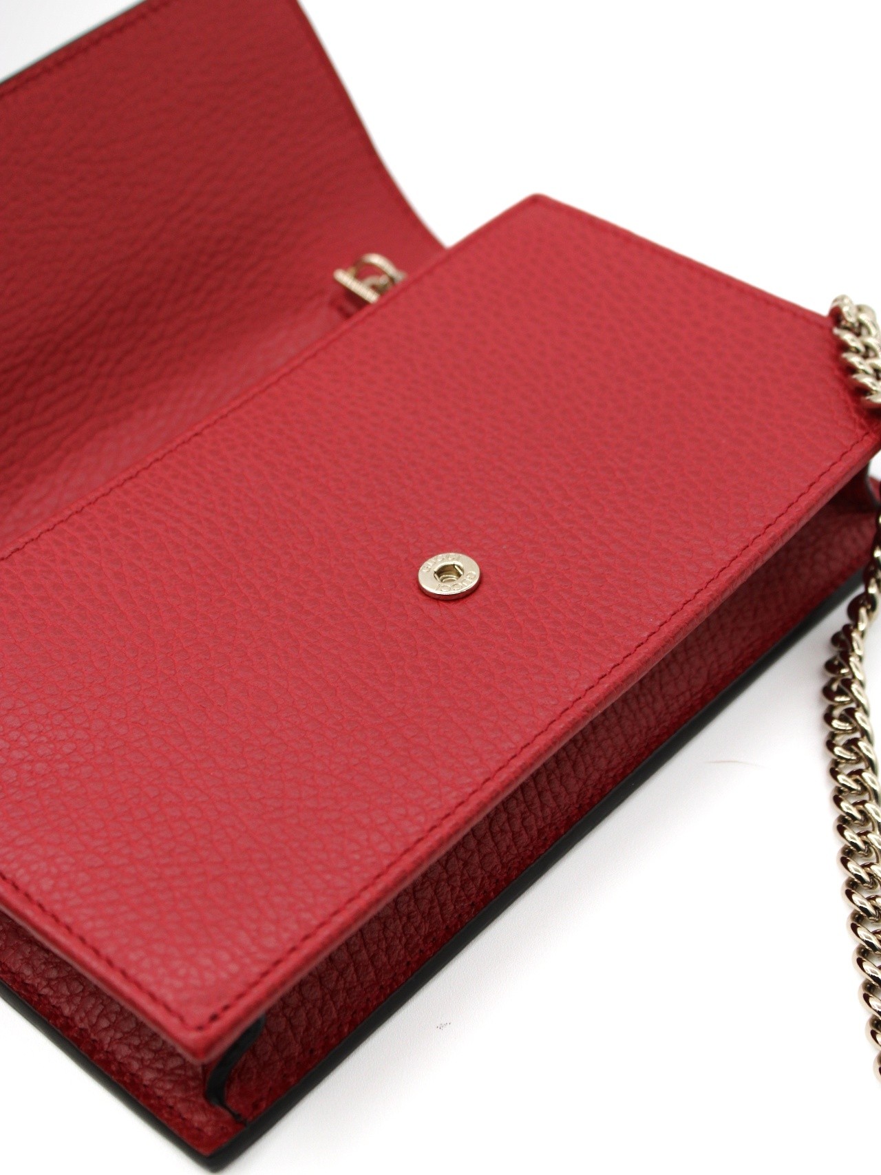 Tracolla Gucci Interlocking in pelle rossa thumb