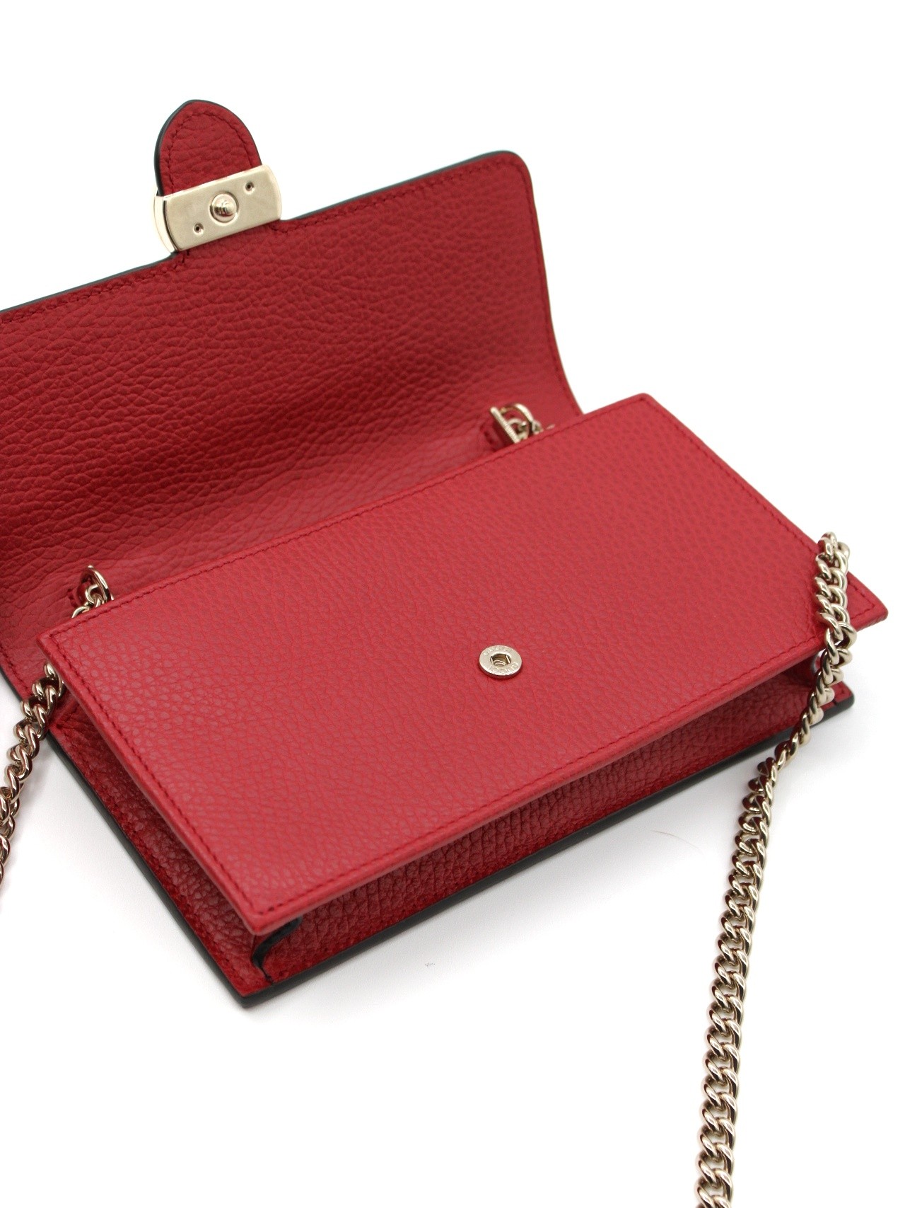 Tracolla Gucci Interlocking in pelle rossa thumb