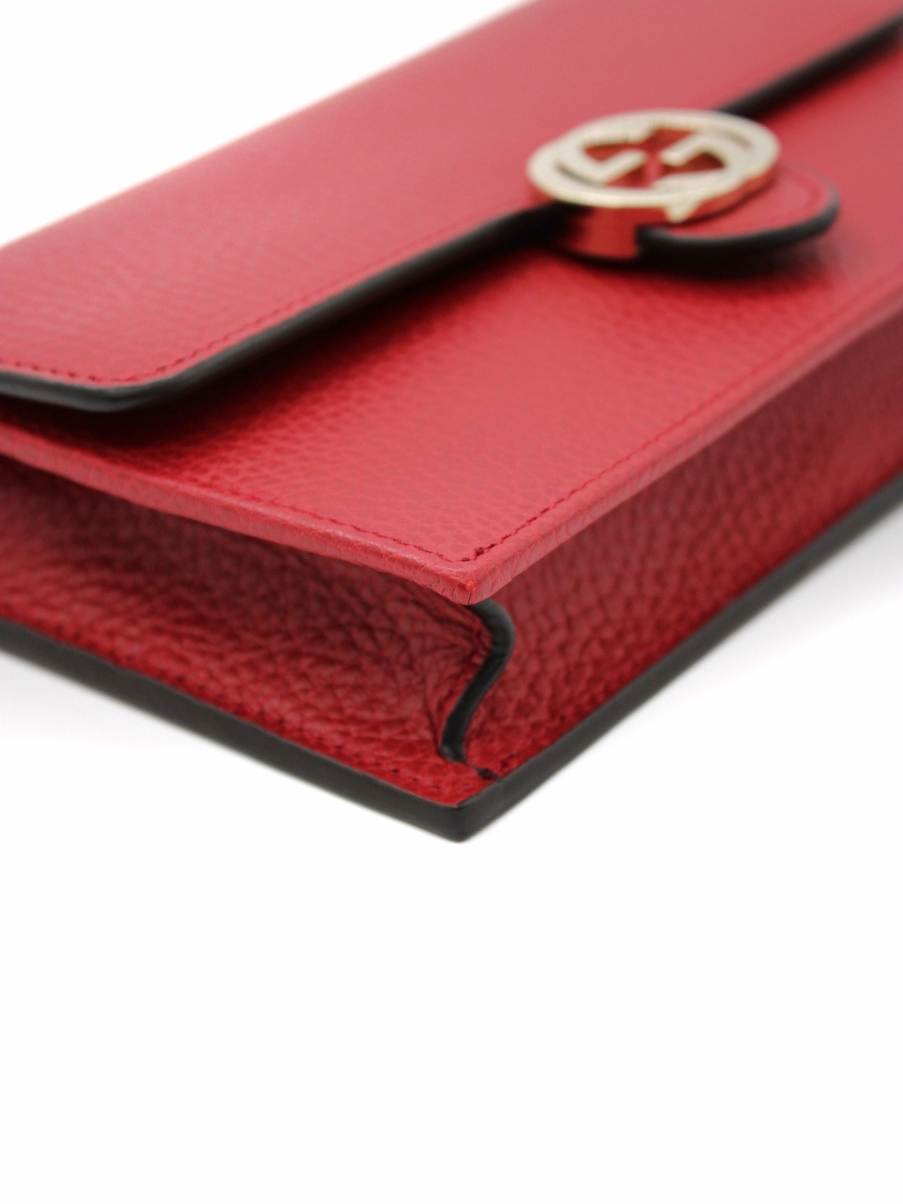 Tracolla Gucci Interlocking in pelle rossa thumb