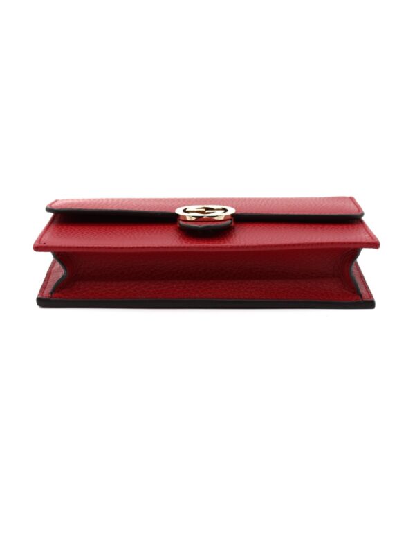 Tracolla Gucci Interlocking in pelle rossa