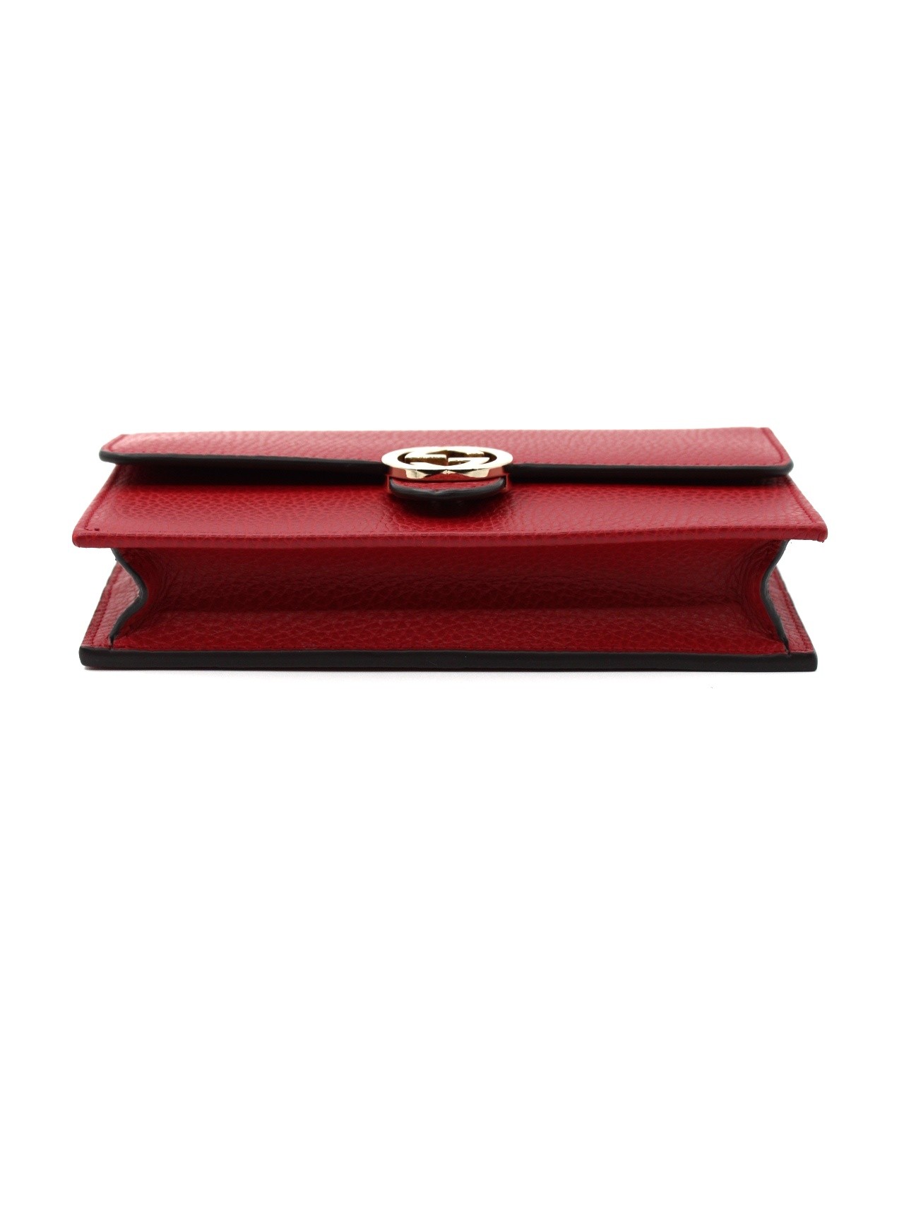 Tracolla Gucci Interlocking in pelle rossa thumb