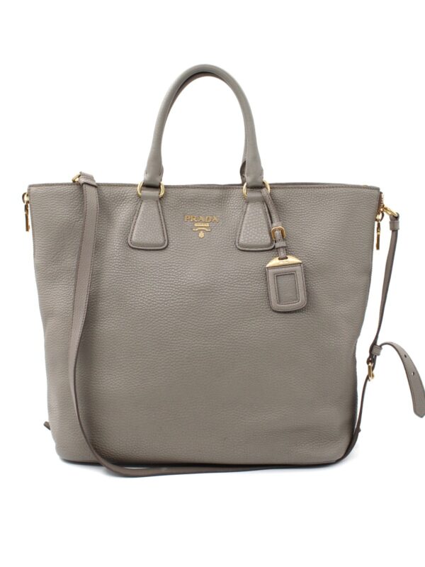 Shopper Prada in pelle martellata Grigia