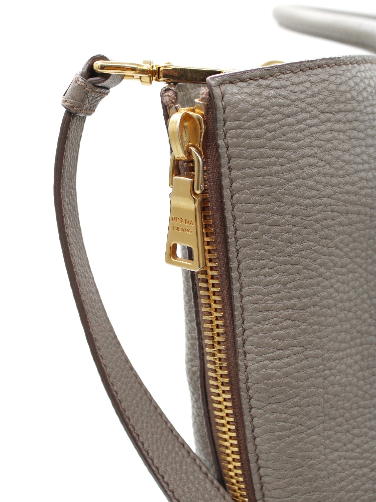 Shopper Prada in pelle martellata Grigia thumb