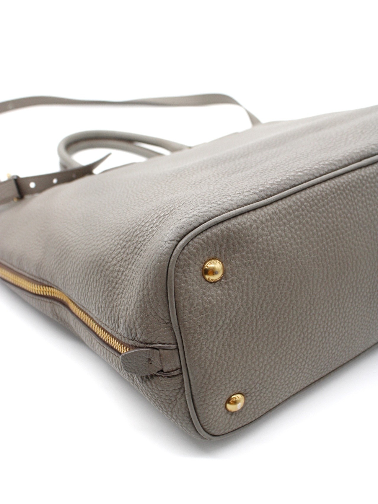 Shopper Prada in pelle martellata Grigia thumb