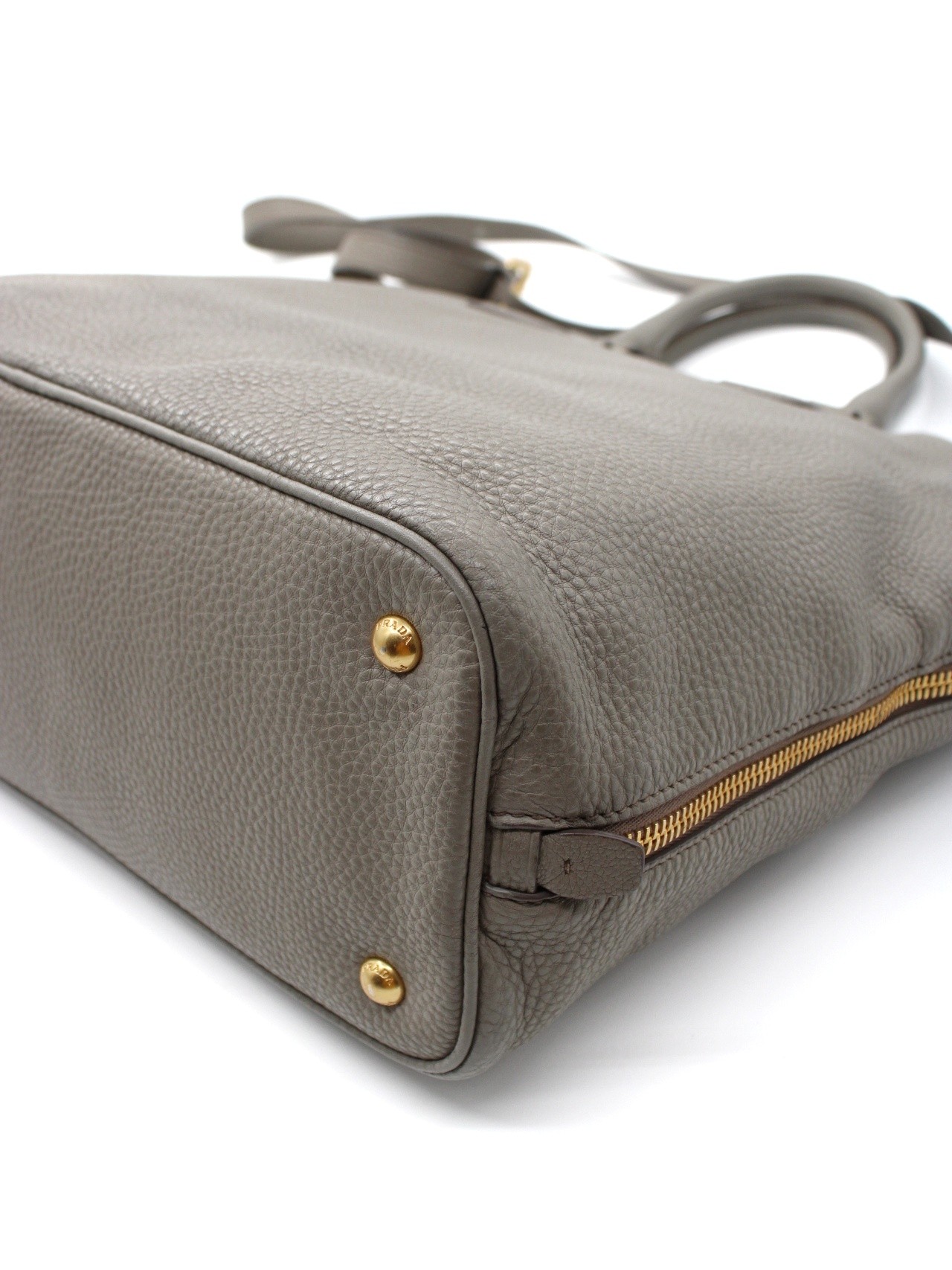 Shopper Prada in pelle martellata Grigia thumb