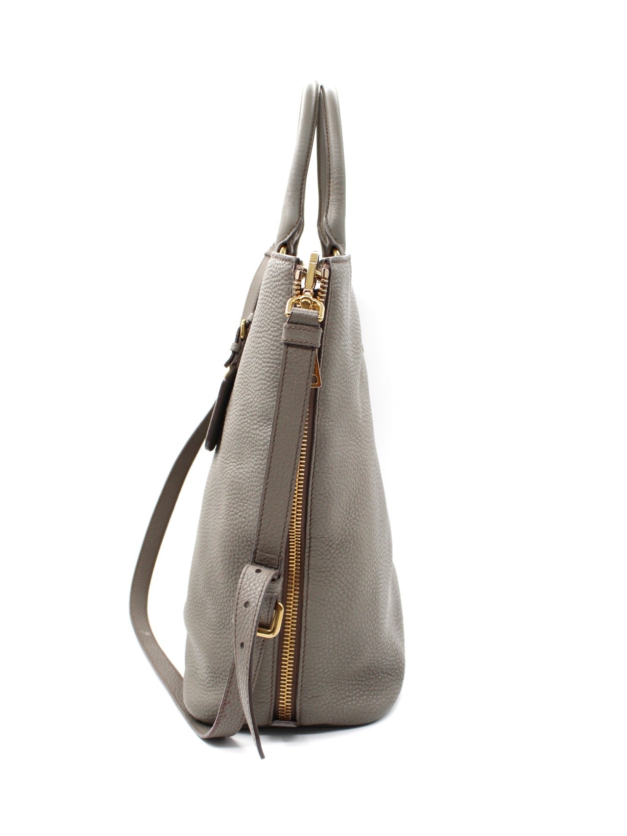 Shopper Prada in pelle martellata Grigia thumb