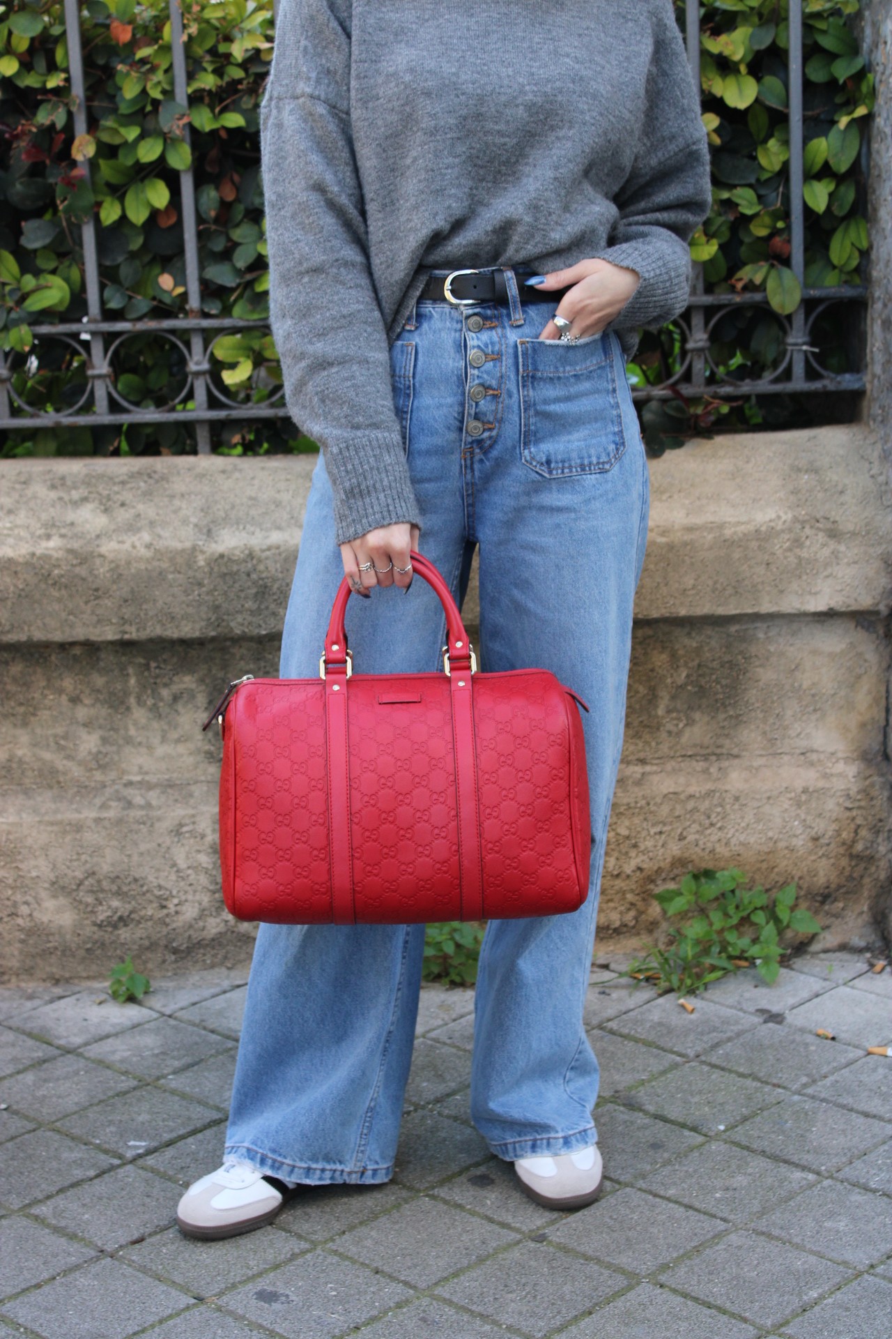 Bauletto Gucci in Pelle Guccissima Rossa thumb