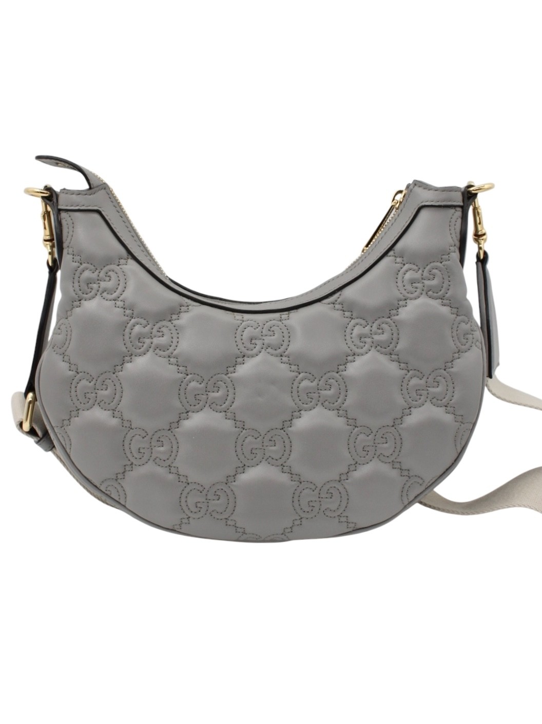 Borsa Gucci GG Matelassé in Pelle Grigia thumb