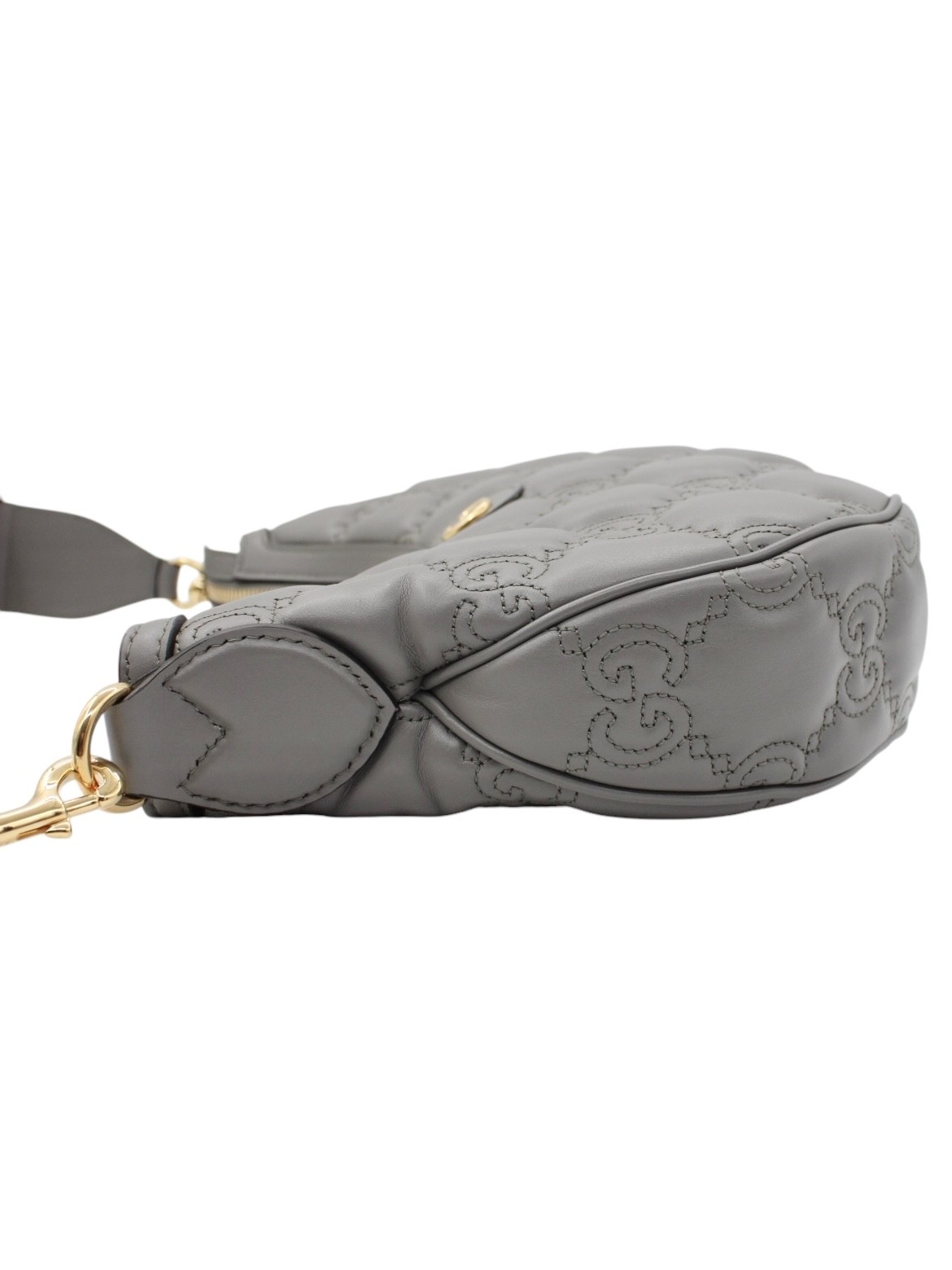 Borsa Gucci GG Matelassé in Pelle Grigia thumb