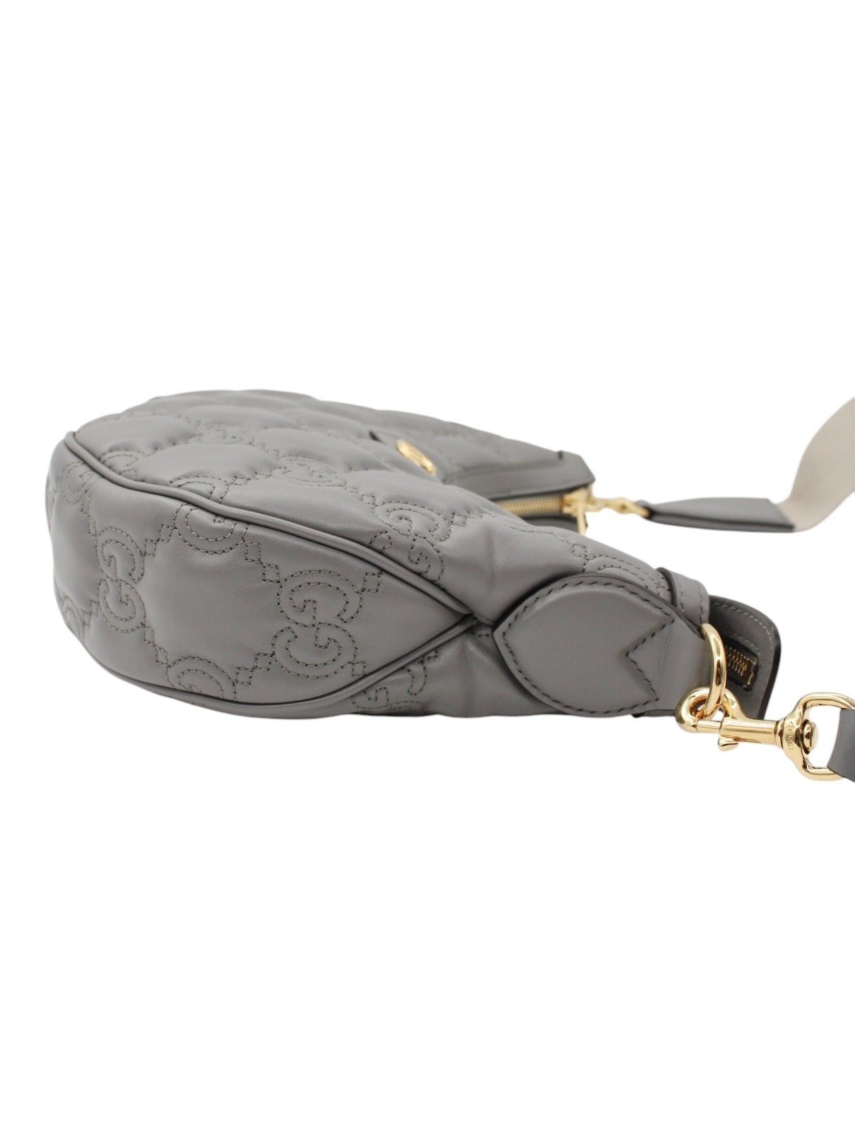 Borsa Gucci GG Matelassé in Pelle Grigia thumb