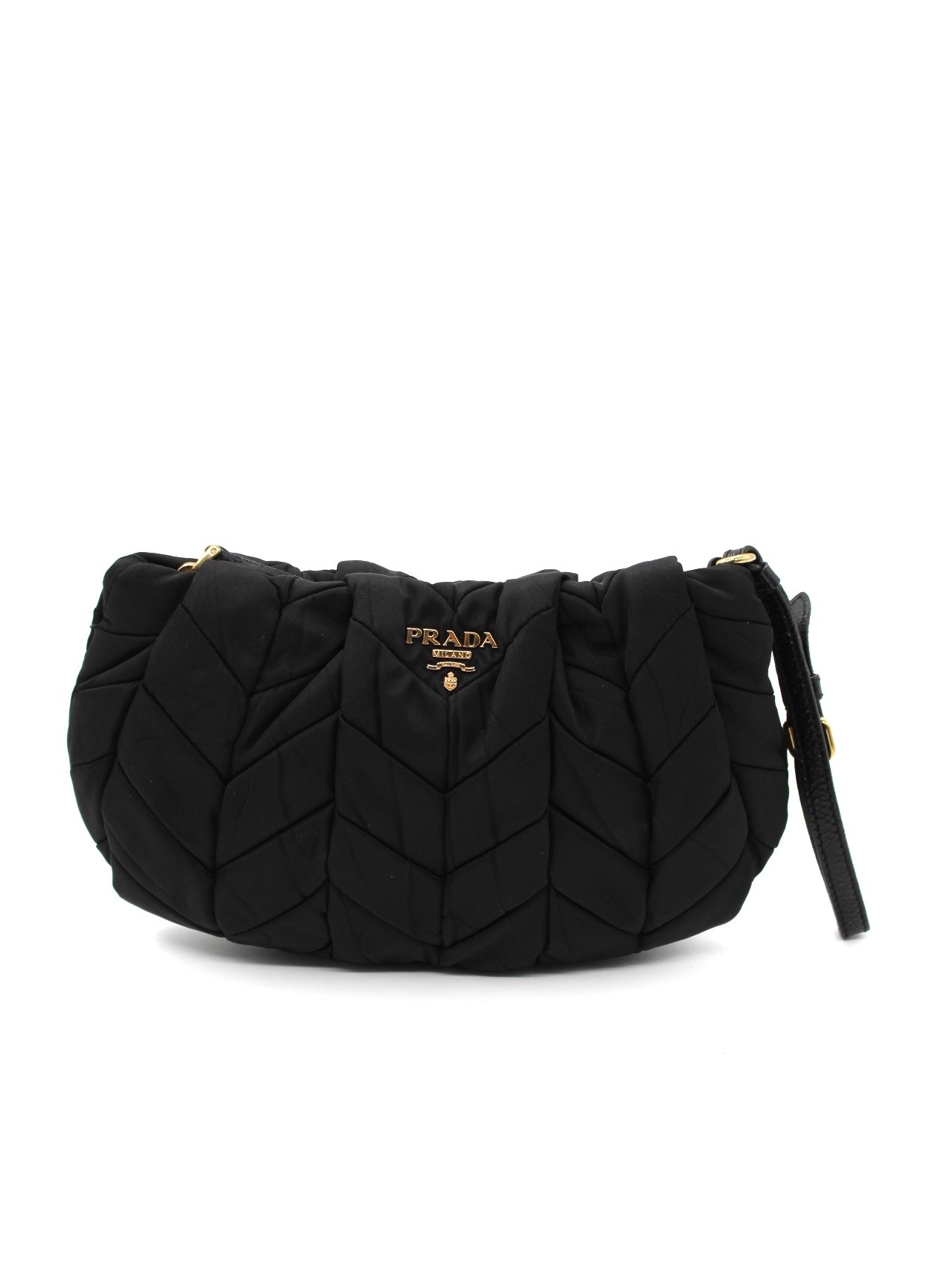 Pochette Prada in tela vela nera thumb
