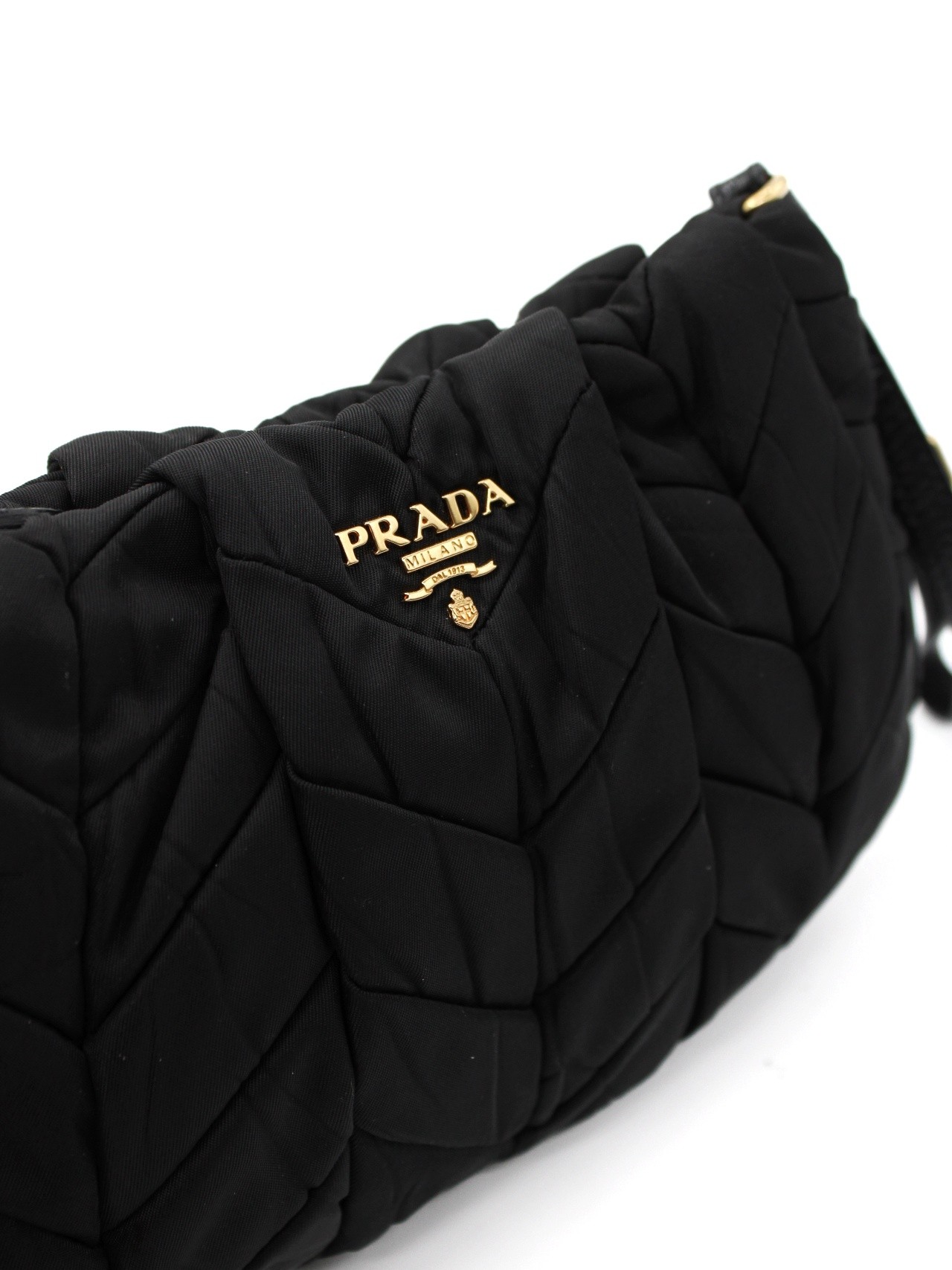 Pochette Prada in tela vela nera thumb