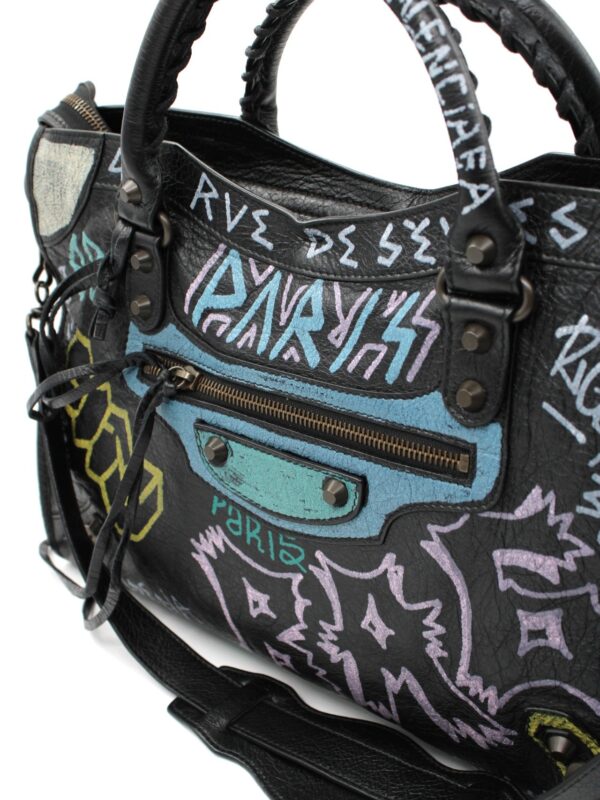 Borsa Balenciaga Classic City Graffiti in pelle