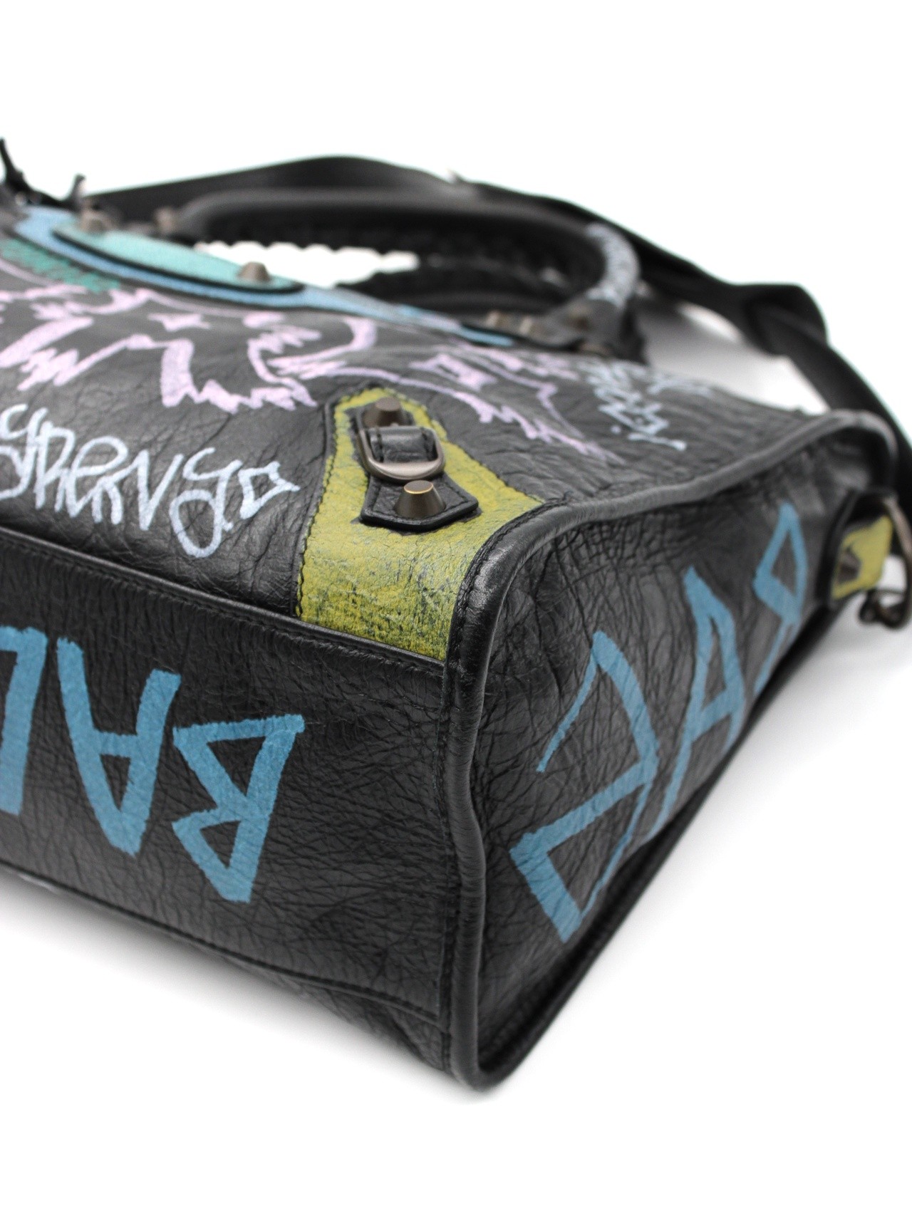 Borsa Balenciaga Classic City Graffiti in pelle thumb