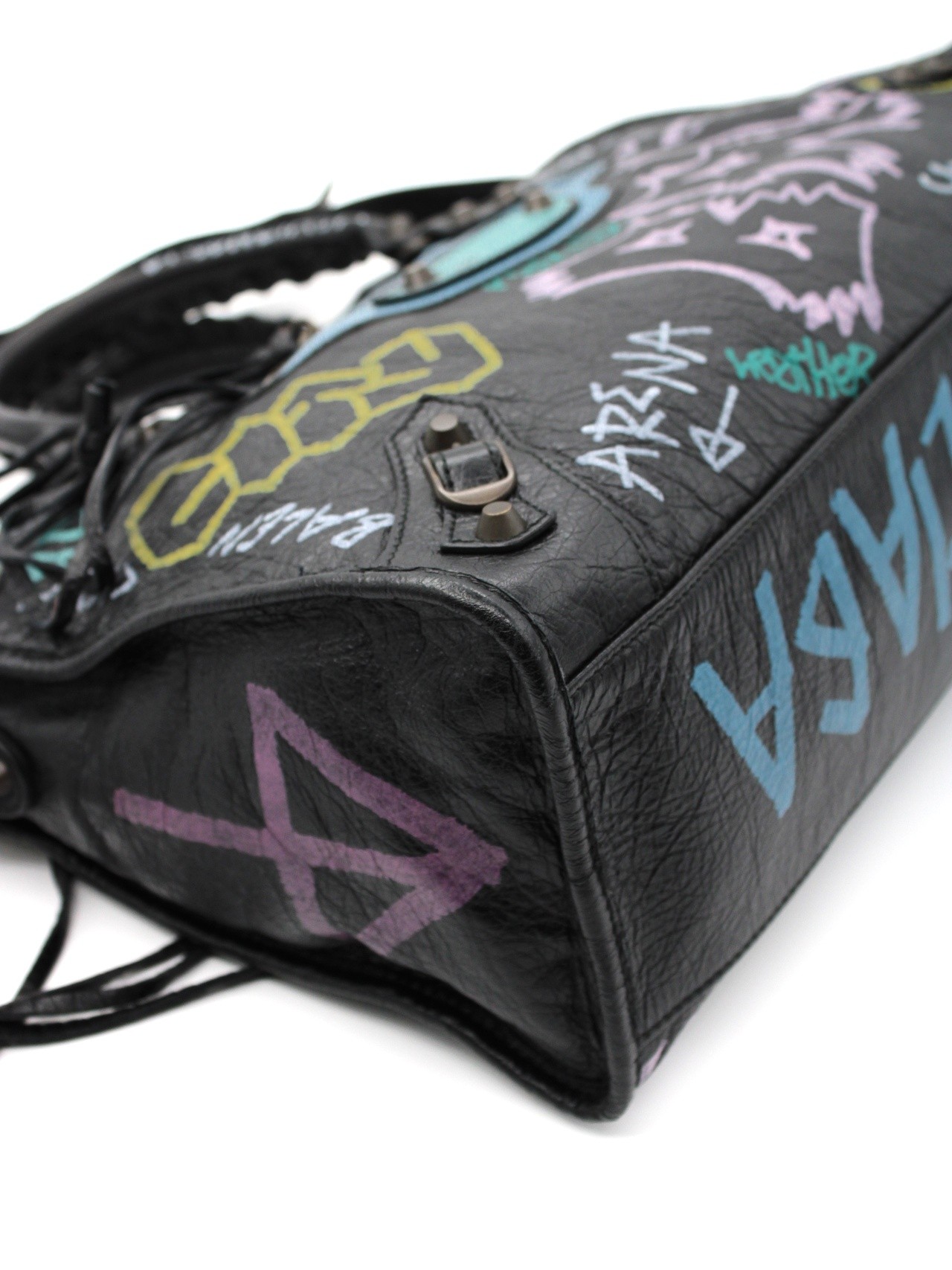 Borsa Balenciaga Classic City Graffiti in pelle thumb