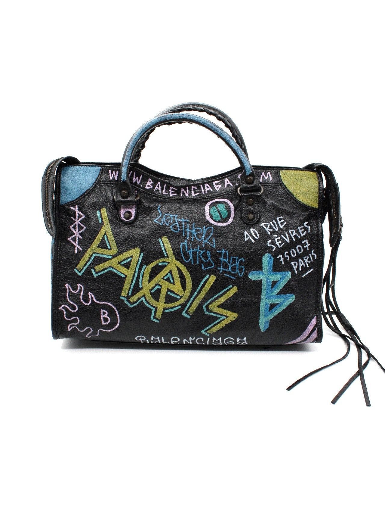 Borsa Balenciaga Classic City Graffiti in pelle thumb