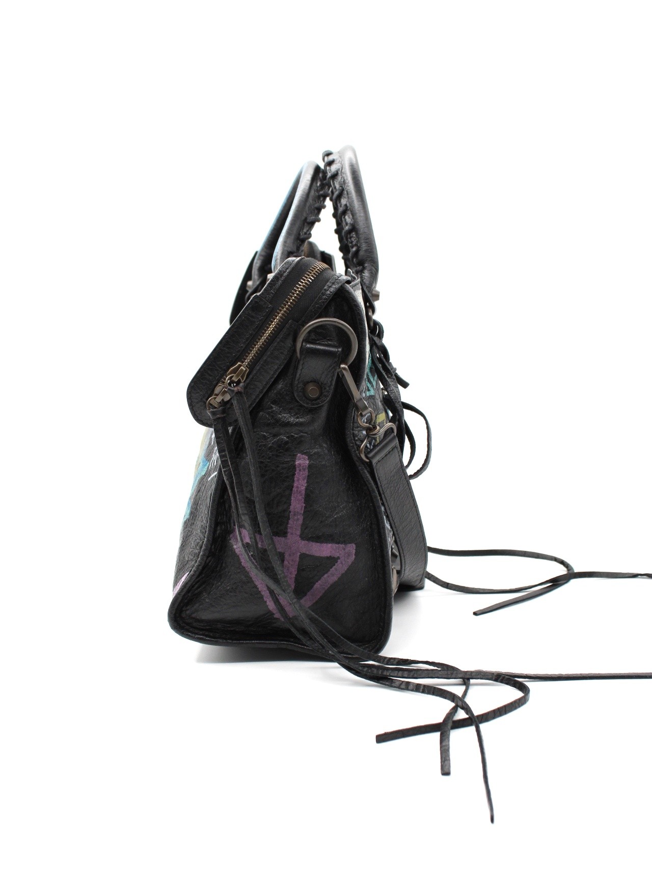 Borsa Balenciaga Classic City Graffiti in pelle thumb