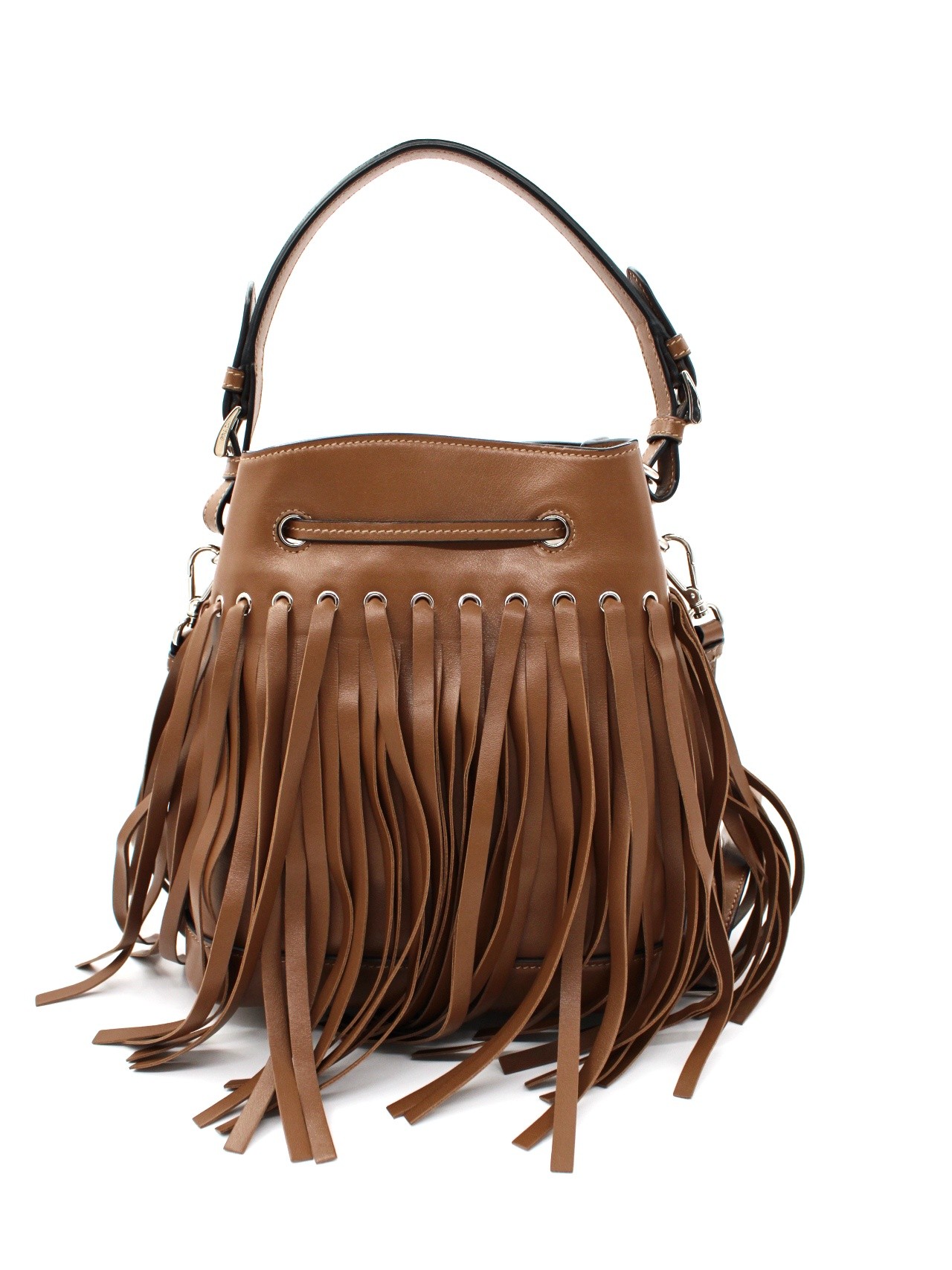 Borsa a secchiello Prada con frange thumb