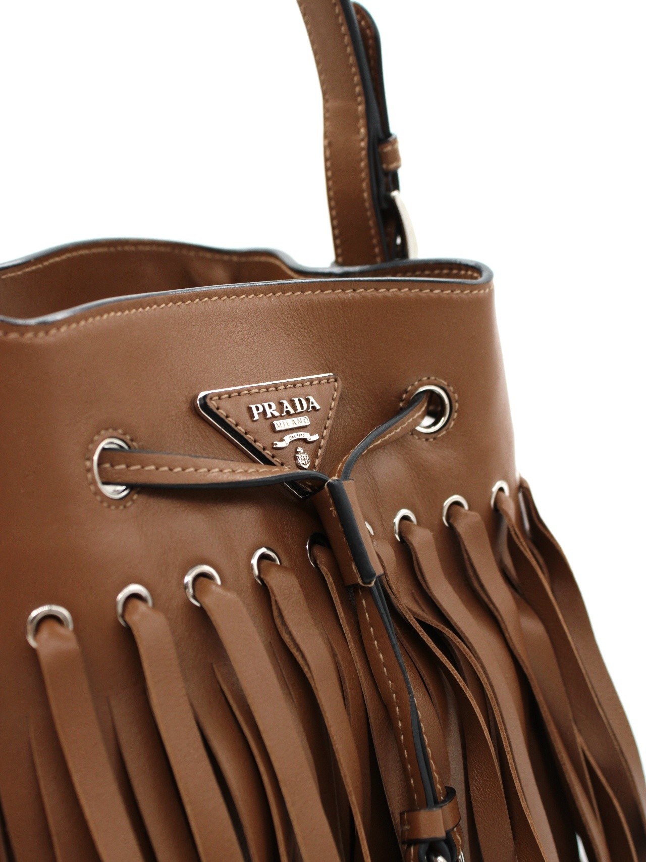 Borsa a secchiello Prada con frange thumb