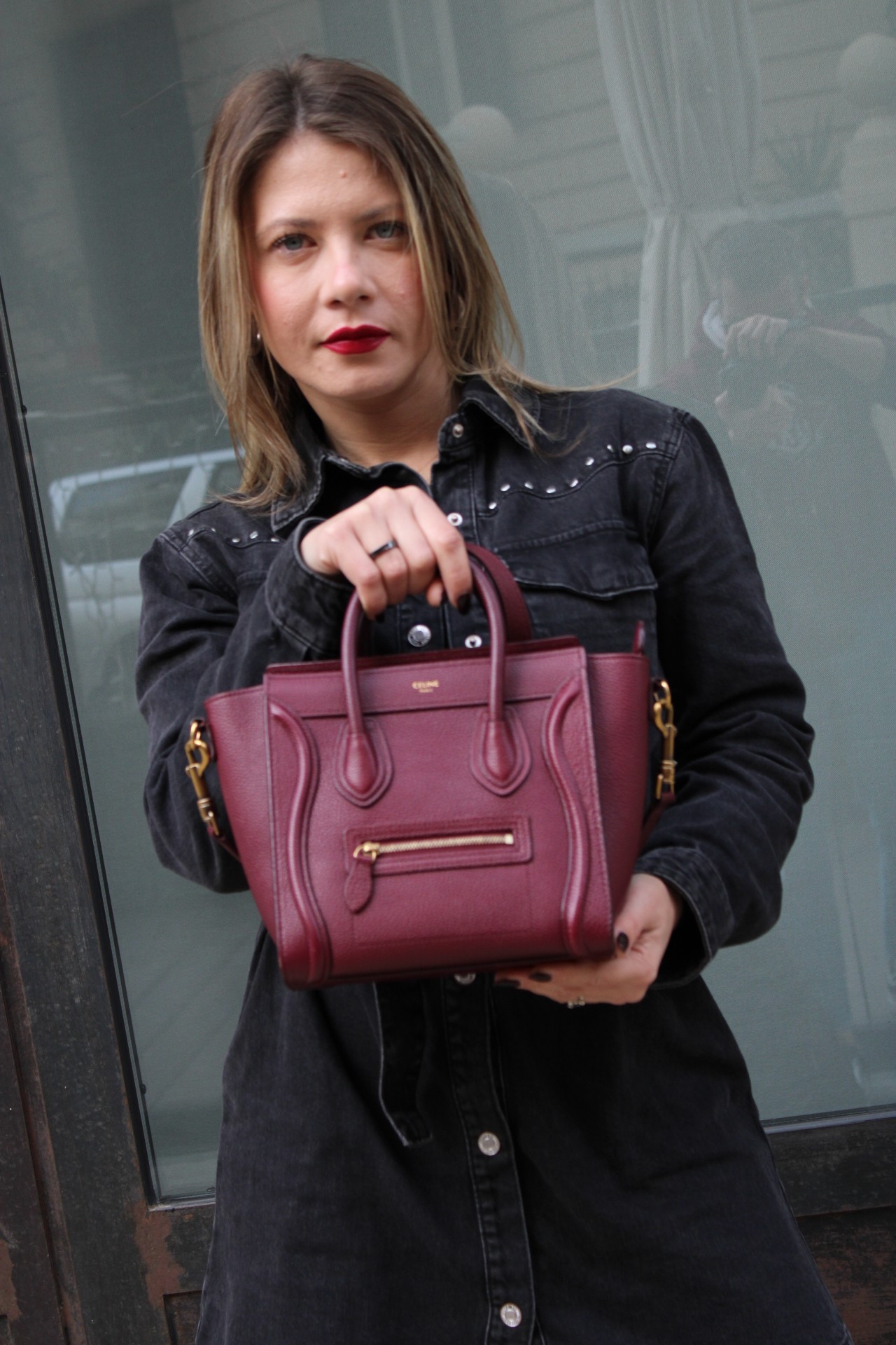 Borsa Celine Luggage Nano in pelle thumb