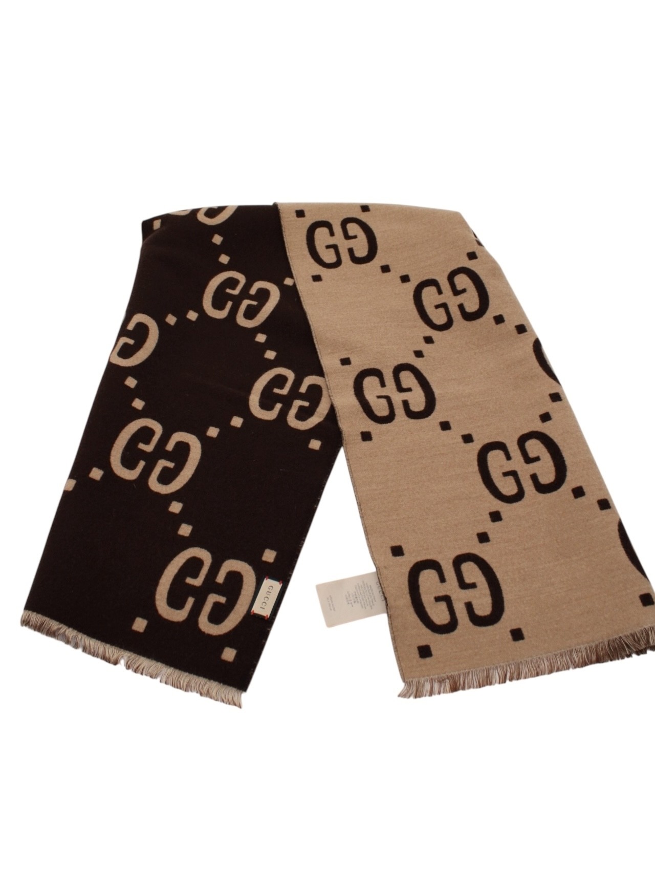 Sciarpa Gucci Jumbo colore Beige e Marrone thumb