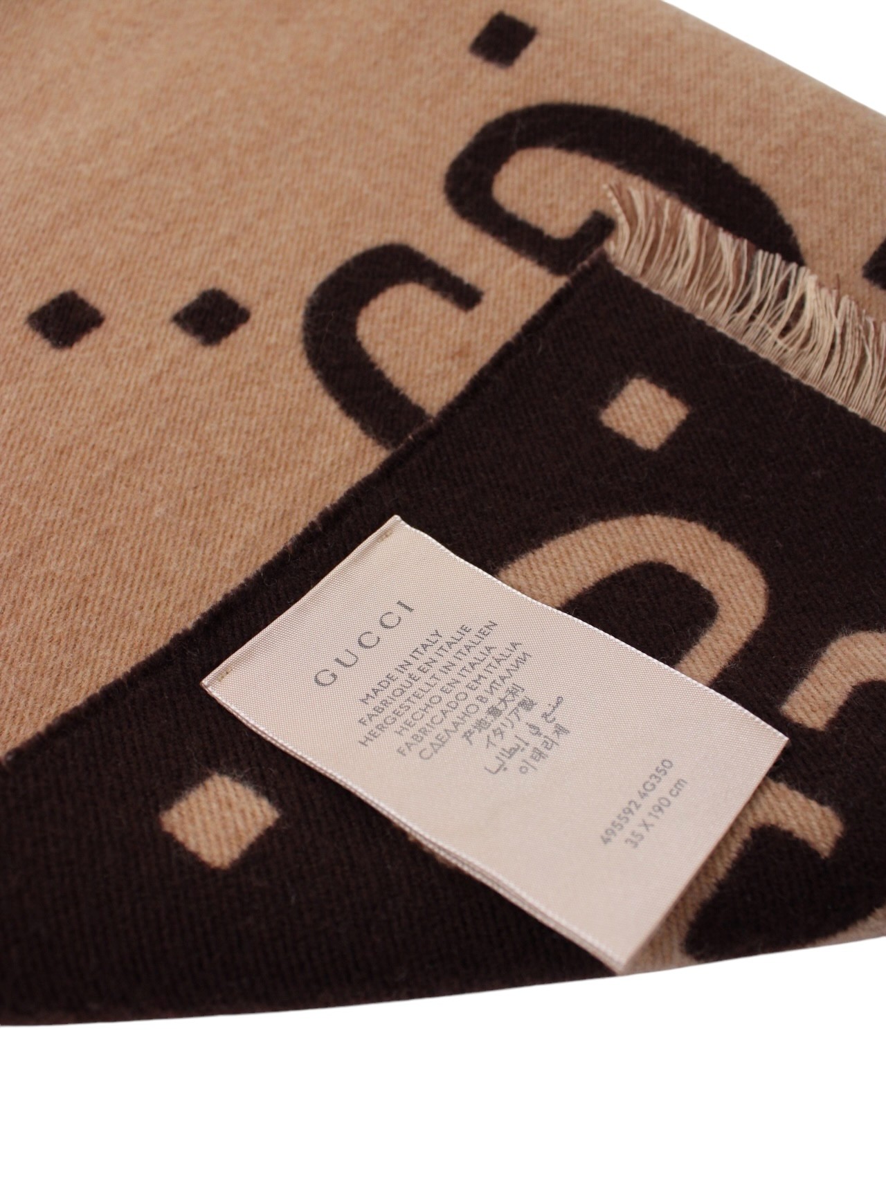 Sciarpa Gucci Jumbo colore Beige e Marrone thumb