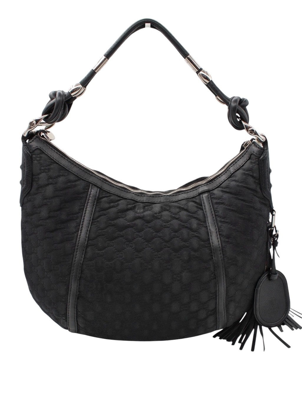 Borsa Gucci Bamboo in Neoprene Nero thumb
