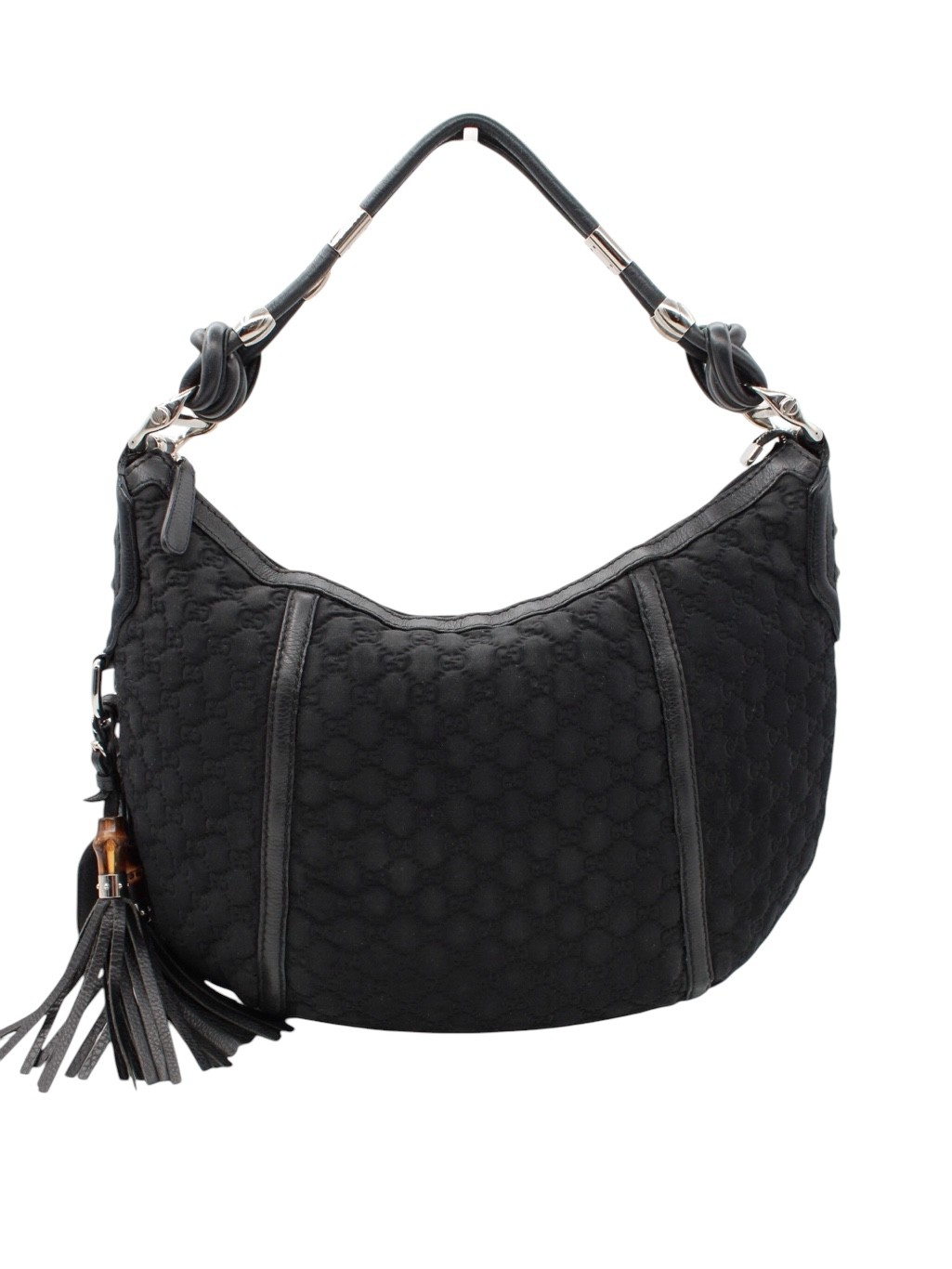 Borsa Gucci Bamboo in Neoprene Nero thumb