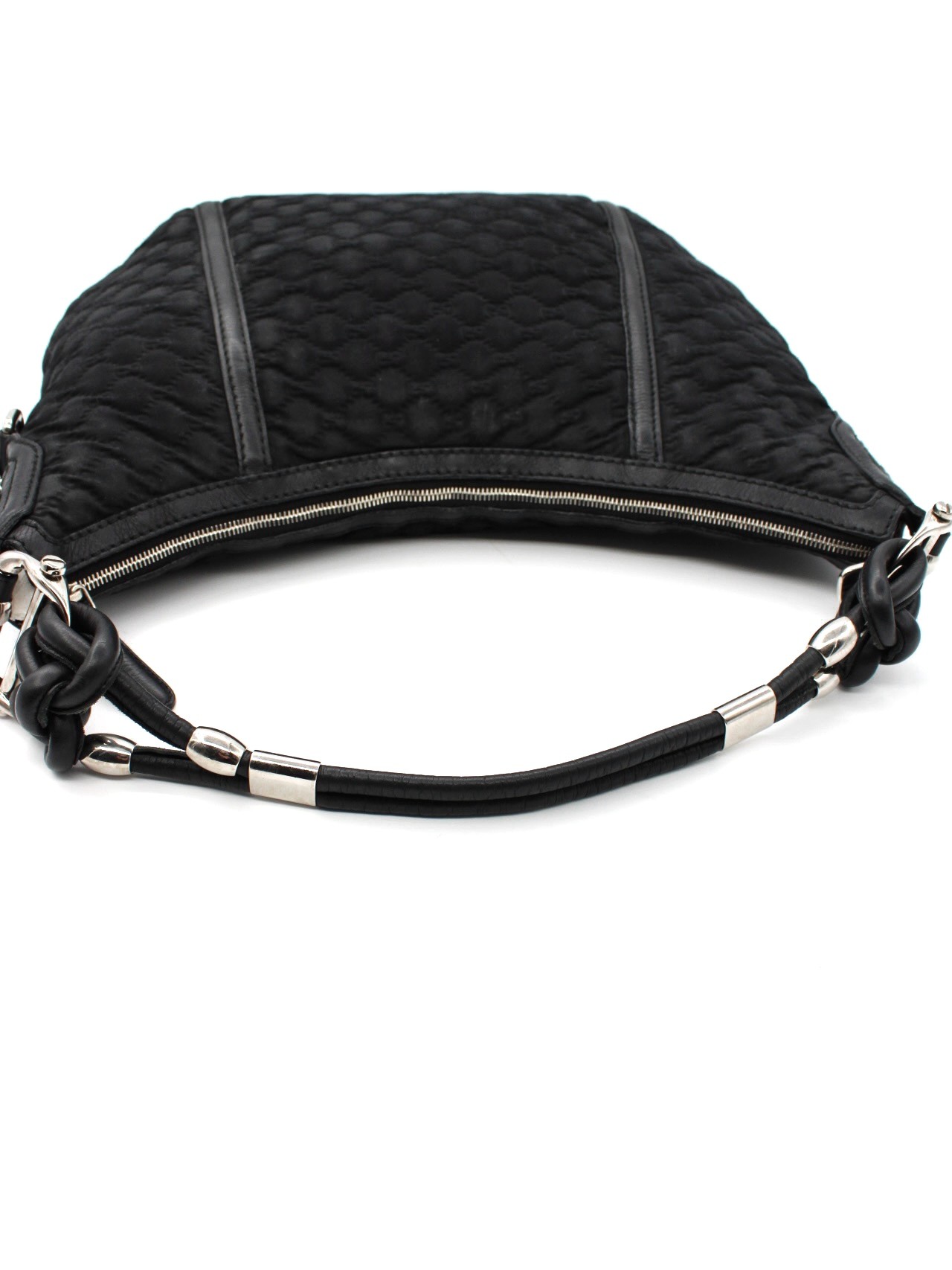 Borsa Gucci Bamboo in Neoprene Nero thumb