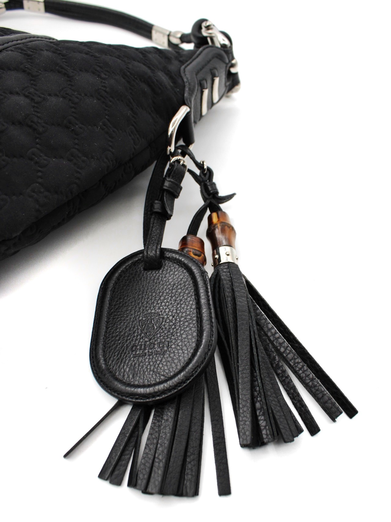 Borsa Gucci Bamboo in Neoprene Nero thumb