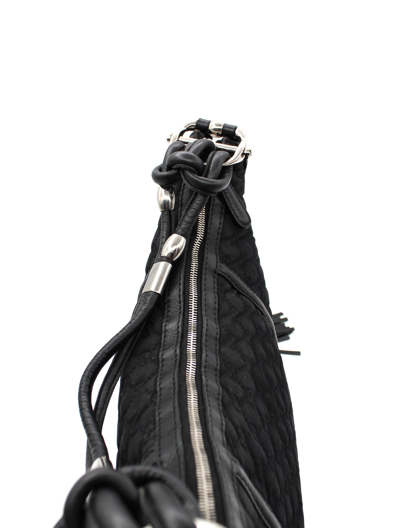 Borsa Gucci Bamboo in Neoprene Nero thumb
