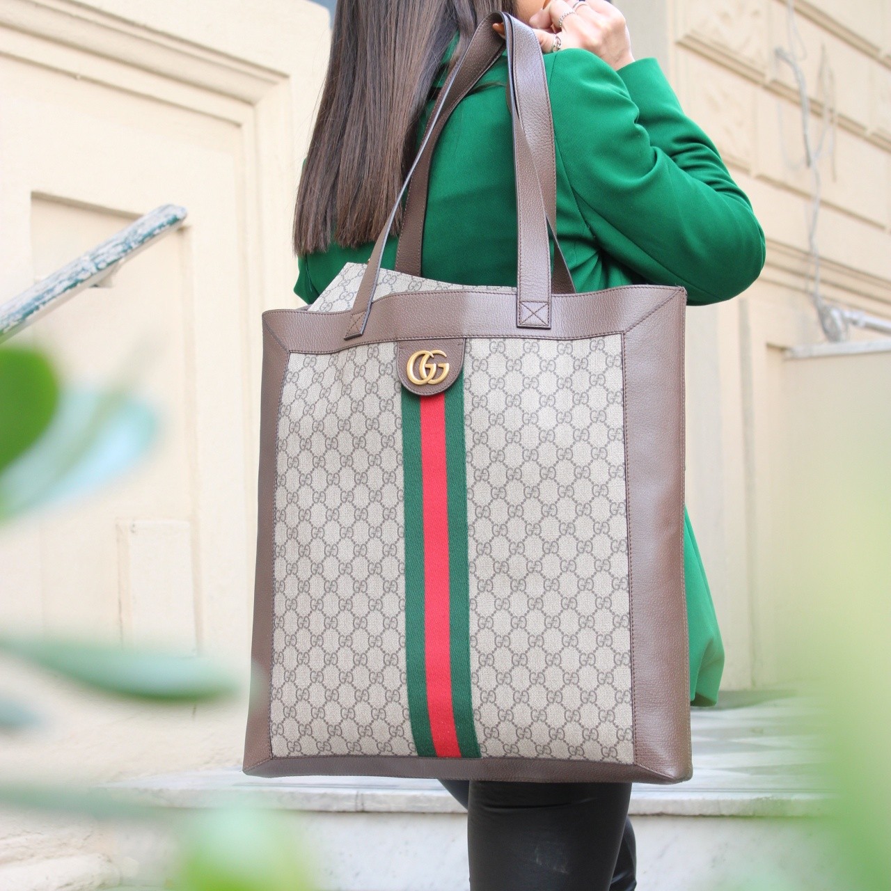 Borsa Gucci Tote Ophidia Web GG Supreme thumb
