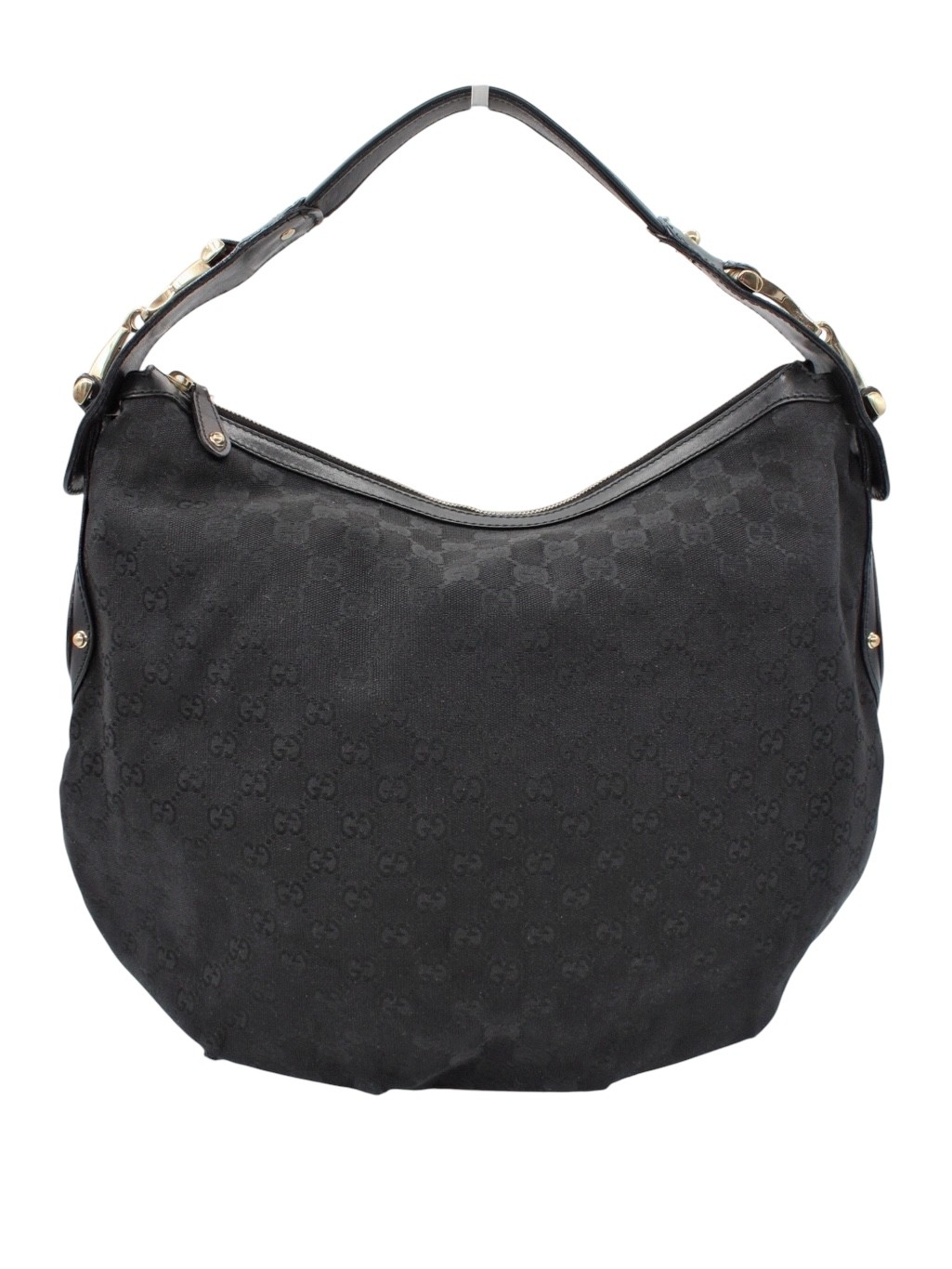 Borsa Gucci Hobo in Tessuto GG Nera thumb