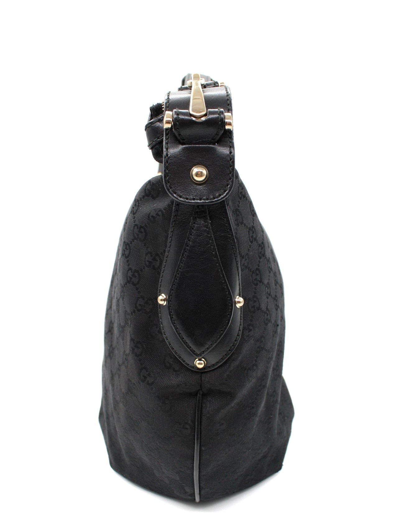 Borsa Gucci Hobo in Tessuto GG Nera thumb