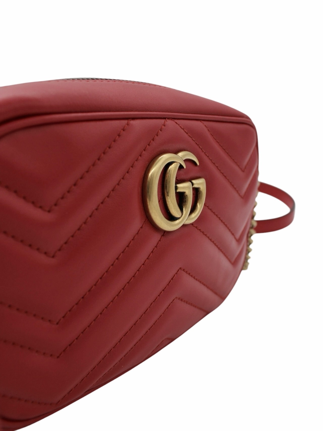 Borsa Gucci Mini Marmont in Pelle Rossa thumb