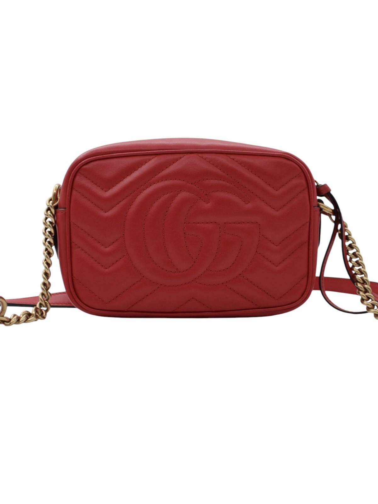 Borsa Gucci Mini Marmont in Pelle Rossa thumb
