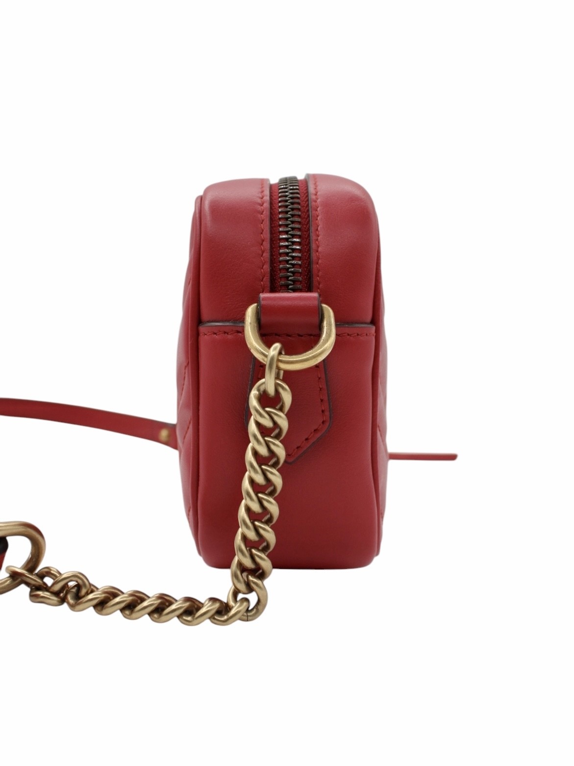 Borsa Gucci Mini Marmont in Pelle Rossa thumb
