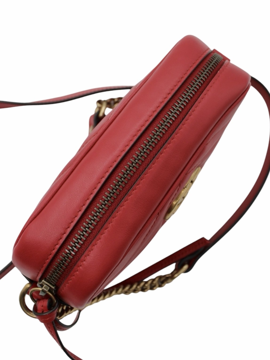 Borsa Gucci Mini Marmont in Pelle Rossa thumb