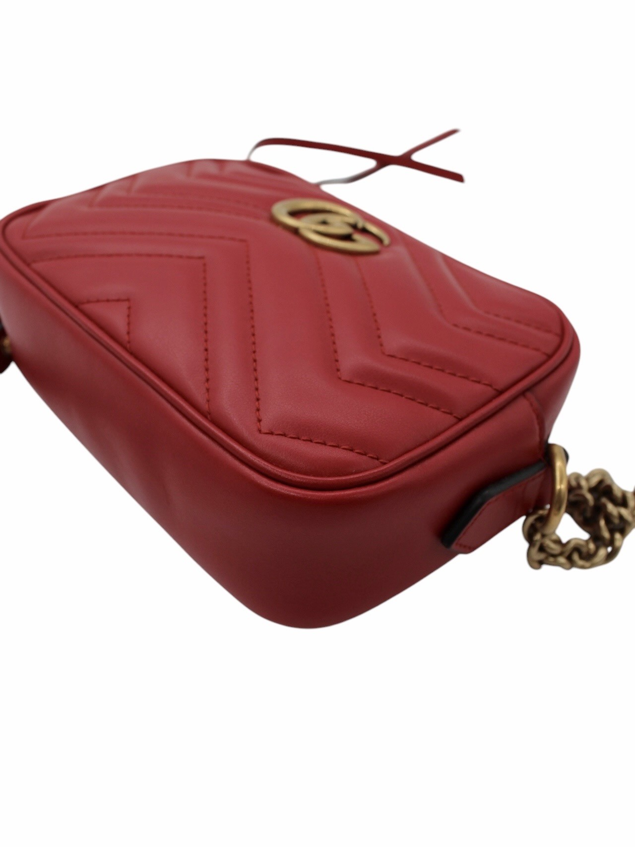 Borsa Gucci Mini Marmont in Pelle Rossa thumb