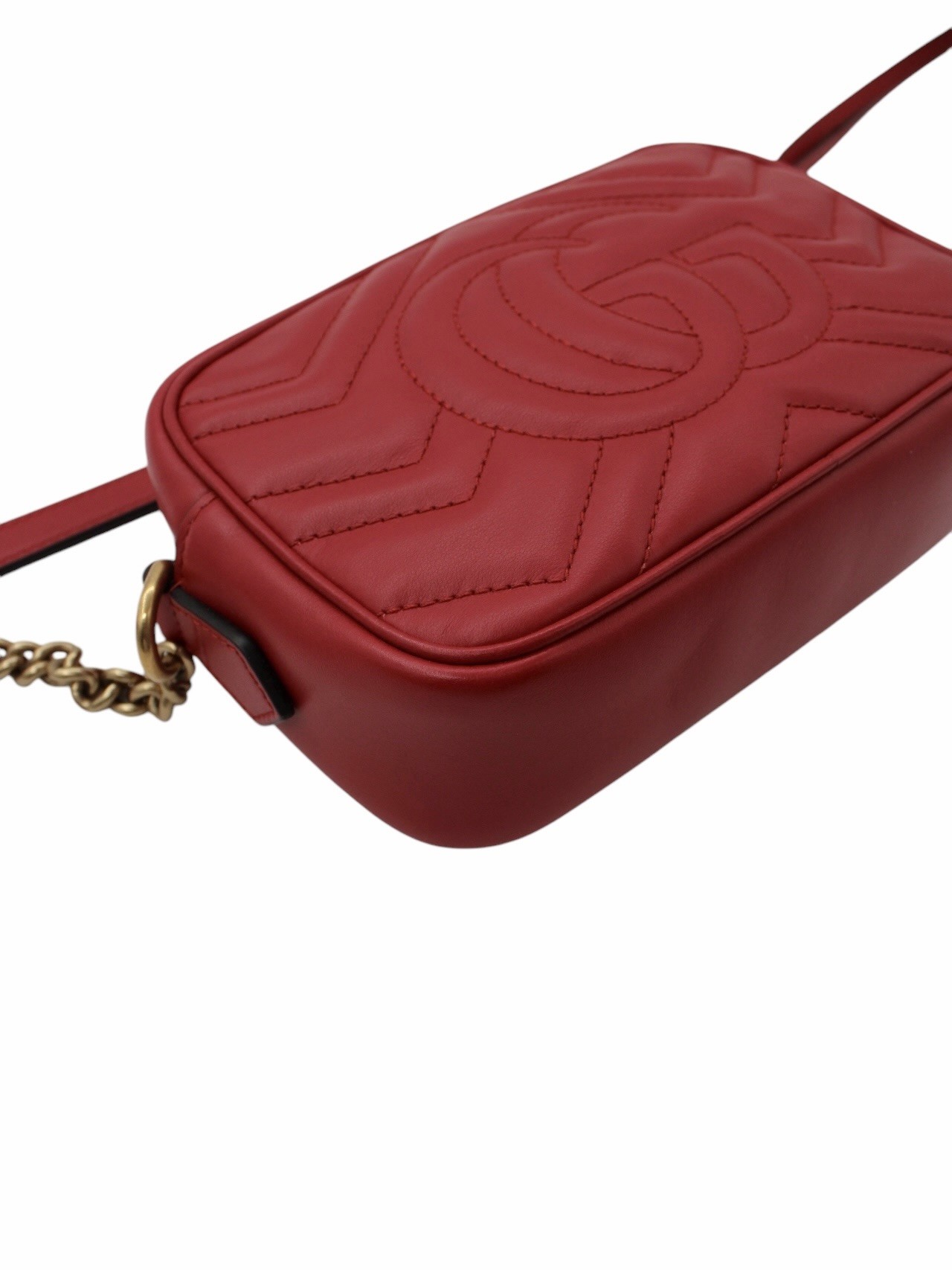 Borsa Gucci Mini Marmont in Pelle Rossa thumb
