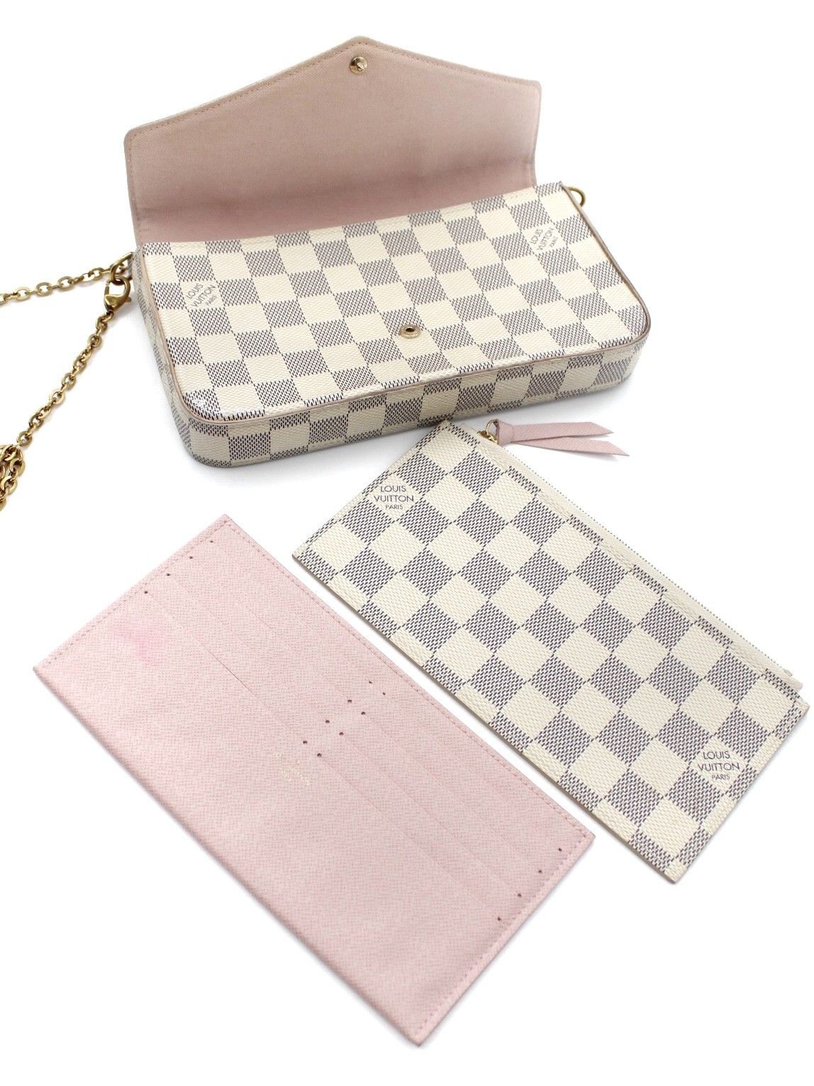 Tracolla Louis Vuitton Félicie in Damier Azur thumb